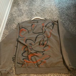 Disney, Minnie Mouse, Crewneck, Gray